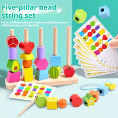 Five Set Of Column Beaded Box