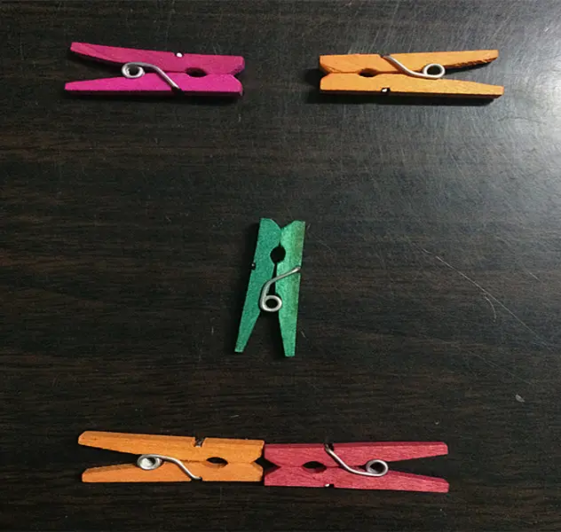 Mini wooden colorful decorative clips set of 50pcs