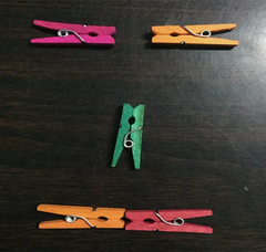 Mini wooden colorful decorative clips set of 50pcs