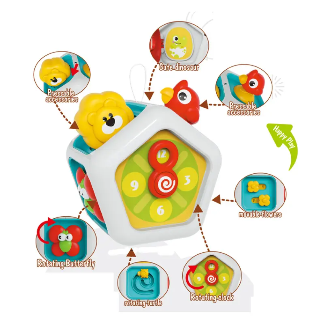 Cartoon seven sided busy cube