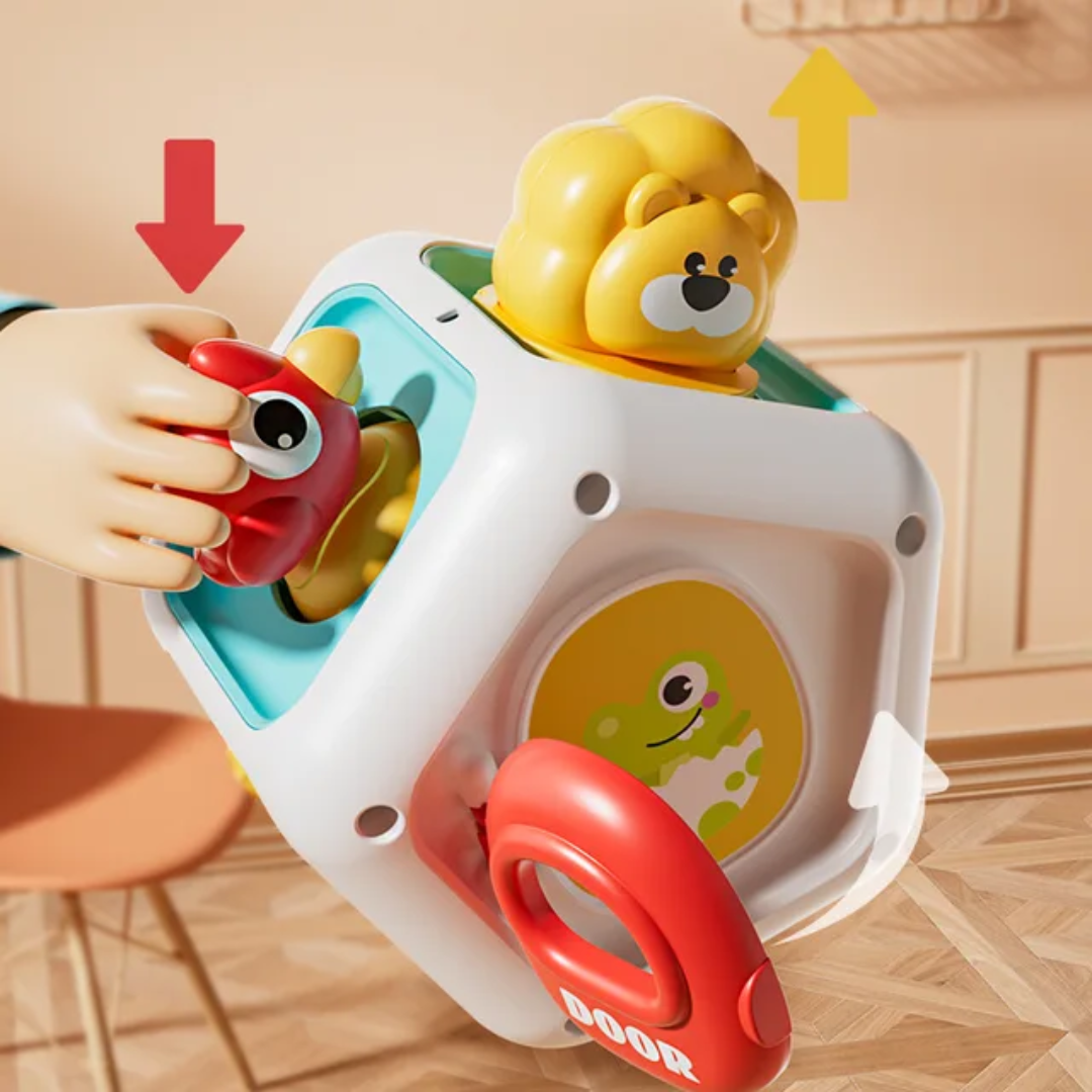 Cartoon seven sided busy cube