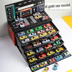 Hot Selling Storage Box Pull Back Tin Car Alloy Racing 48 Pcs DieCast