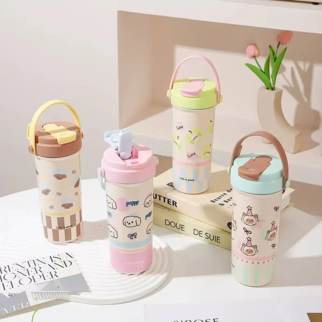 Cute Sip Kids Tumbler Set 600ml🌸✨