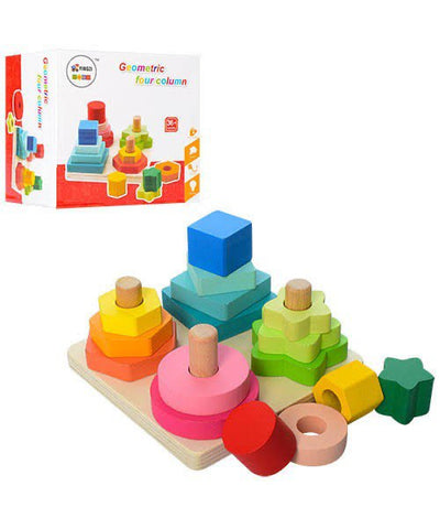 Geometric Shapes Multi-Format Puzzle Wood For Kids