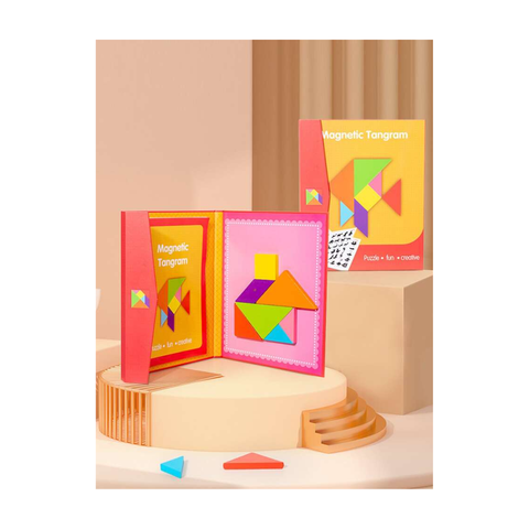 Wooden Magnetic Tangram Travel Game Educational Book