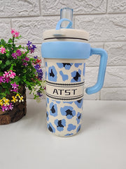 Stylish Printed Water Bottle with Handle & Straw Lid