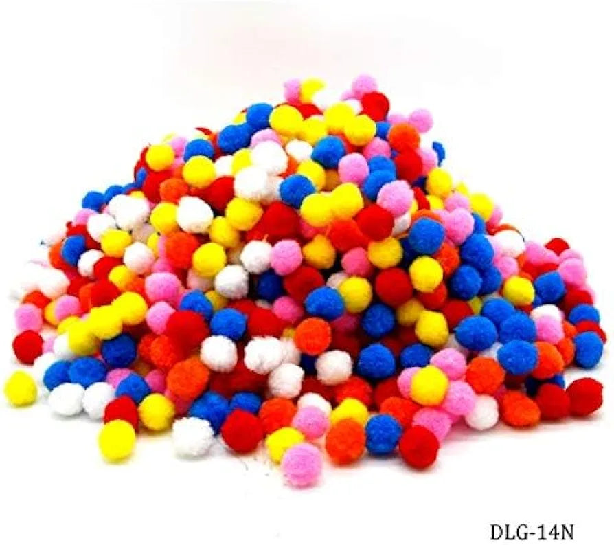 Colorful Pom Pom Craft Balls 🎨 (50pcs)