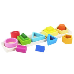 5 Color shape sorter| Wooden Montessori  Stacking and Nesting Toy