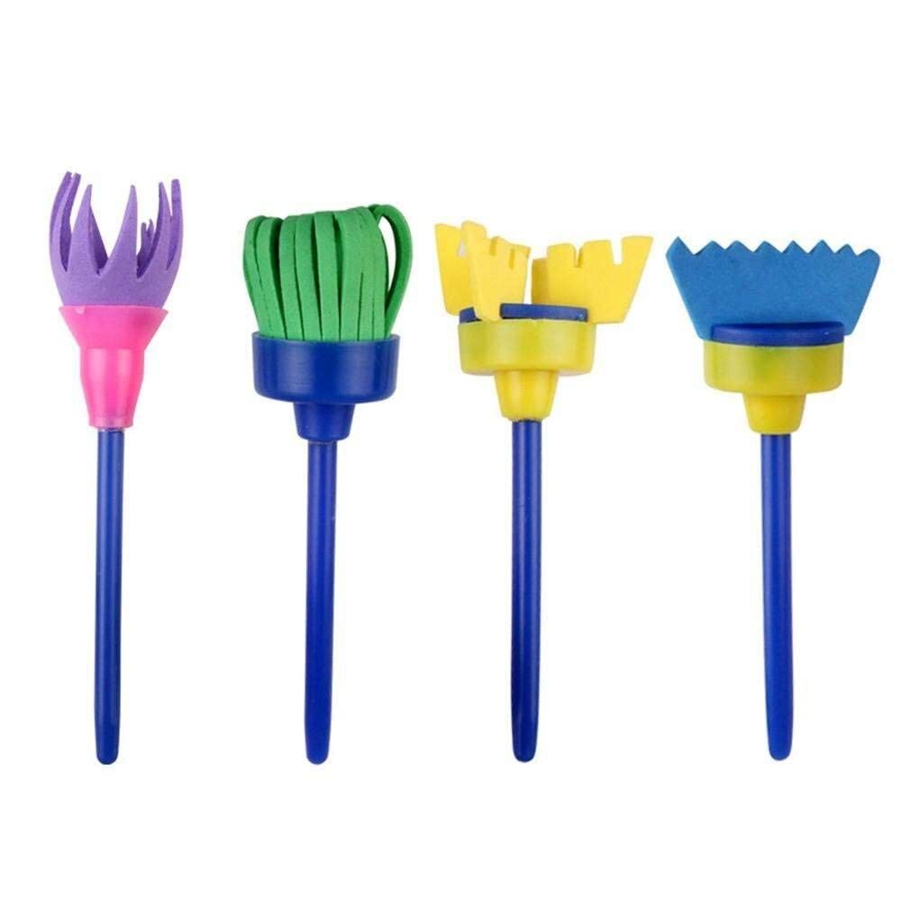 4 pcs DIY Sponge Paint Brush Set for Early Learning Kids