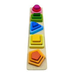 5 Color shape sorter| Wooden Montessori  Stacking and Nesting Toy