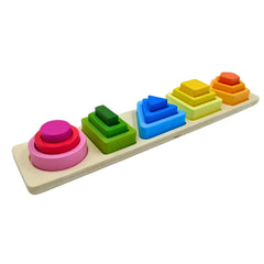 5 Color shape sorter| Wooden Montessori  Stacking and Nesting Toy