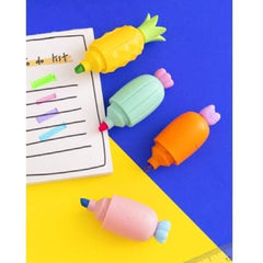 Carrot Shape Highlighter for Kids Highlighter for Books Set of 6 