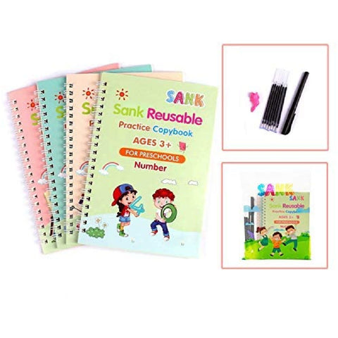 Magic Practice Copybook, Number Tracing, sank magic practice copy book for kids for Preschoolers with Pen