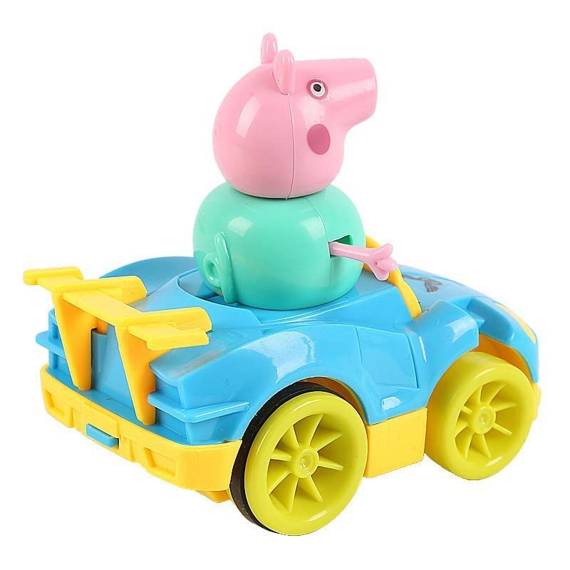 Pig Family Toy, Set of 4 with Cars Set