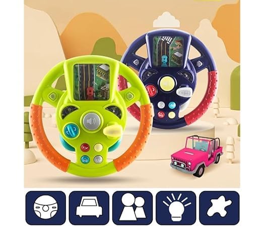 Little Driver Steering/Wheel Toy@ With Music, Games & Vehicle Sounds, For Kids