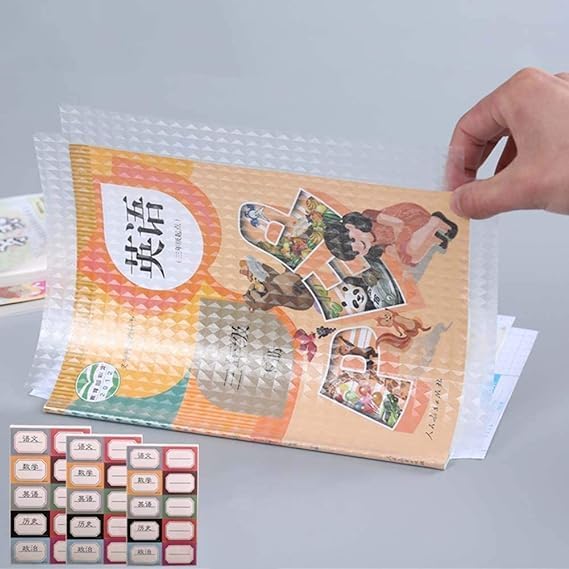 Transparent Paper Sticker Book Cover Set of 30 Pcs, 3 Sizes Book Cover