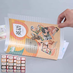 Transparent Paper Sticker Book Cover Set of 30 Pcs, 3 Sizes Book Cover