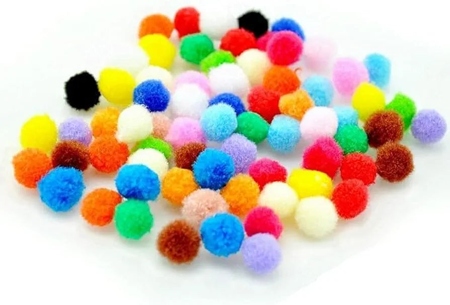 Colorful Pom Pom Craft Balls 🎨 (50pcs)