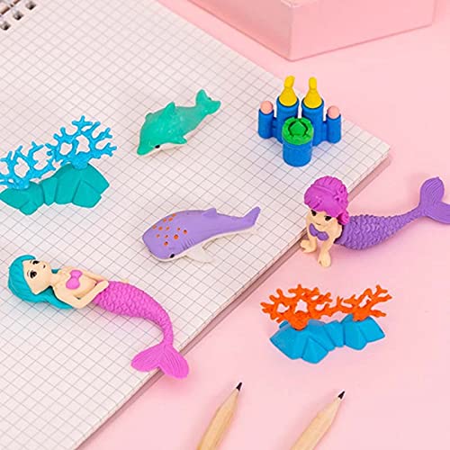 Cutest Newest Model Mermaid SEA Princess Pack Erasers
