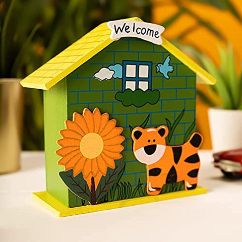 Wooden House Shape Piggy Bank for Kids|Big(Pack of 1)