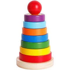 Wooden Rainbow Tower Toy