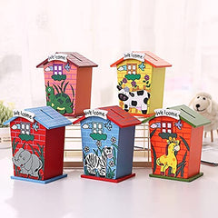 Wooden House Shape Piggy Bank for Kids|Small (Pack of 1)