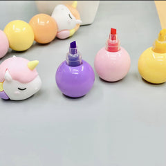 Unicorn Ball Bubble Shape Highlighters | Set Of 3 Colours