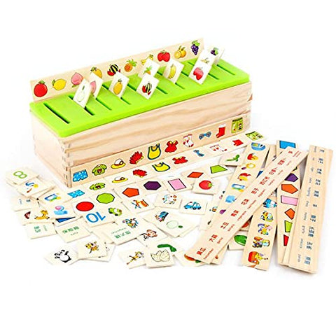 Montessori Educational Wooden Game Recognition Toy Baby Kids Early Learning Classification Box Toys