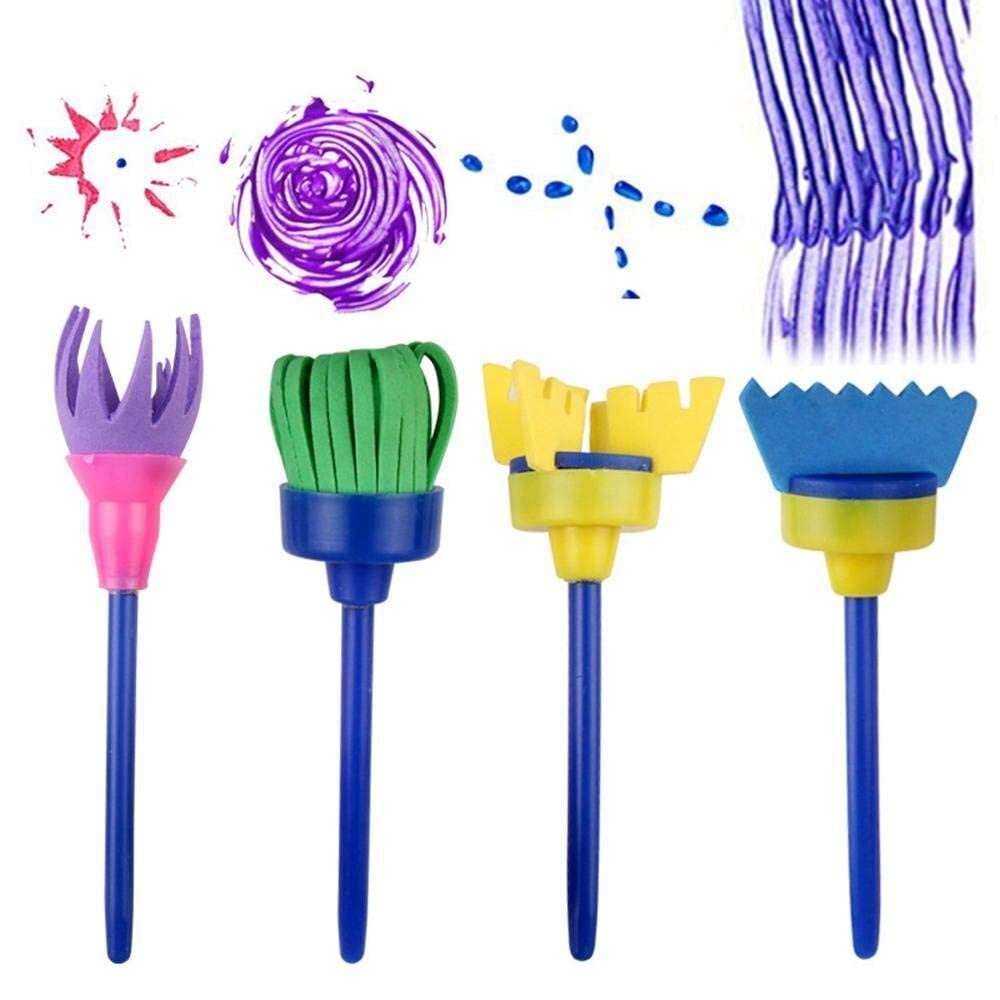 4 pcs DIY Sponge Paint Brush Set for Early Learning Kids