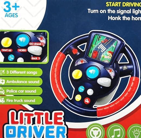 Little Driver Steering/Wheel Toy@ With Music, Games & Vehicle Sounds, For Kids