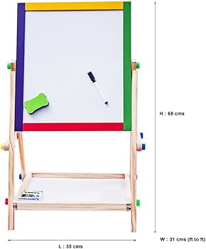 Multifunctional Wooden Easel – Double-Sided Magnetic Board