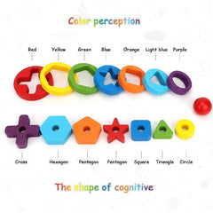 Wooden Rainbow Tower Toy