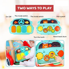 2-in-1 Musical Baby Activity Walker with Convertible Play Gym