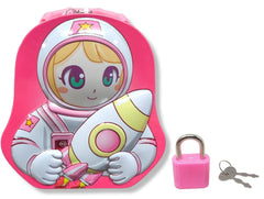 3D Astronaut Theme Piggy Bank in Metal