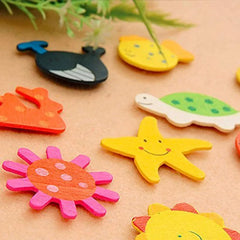 Cute Wooden Cartoon Magnet Set 🧲🌟