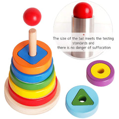 Wooden Rainbow Tower Toy