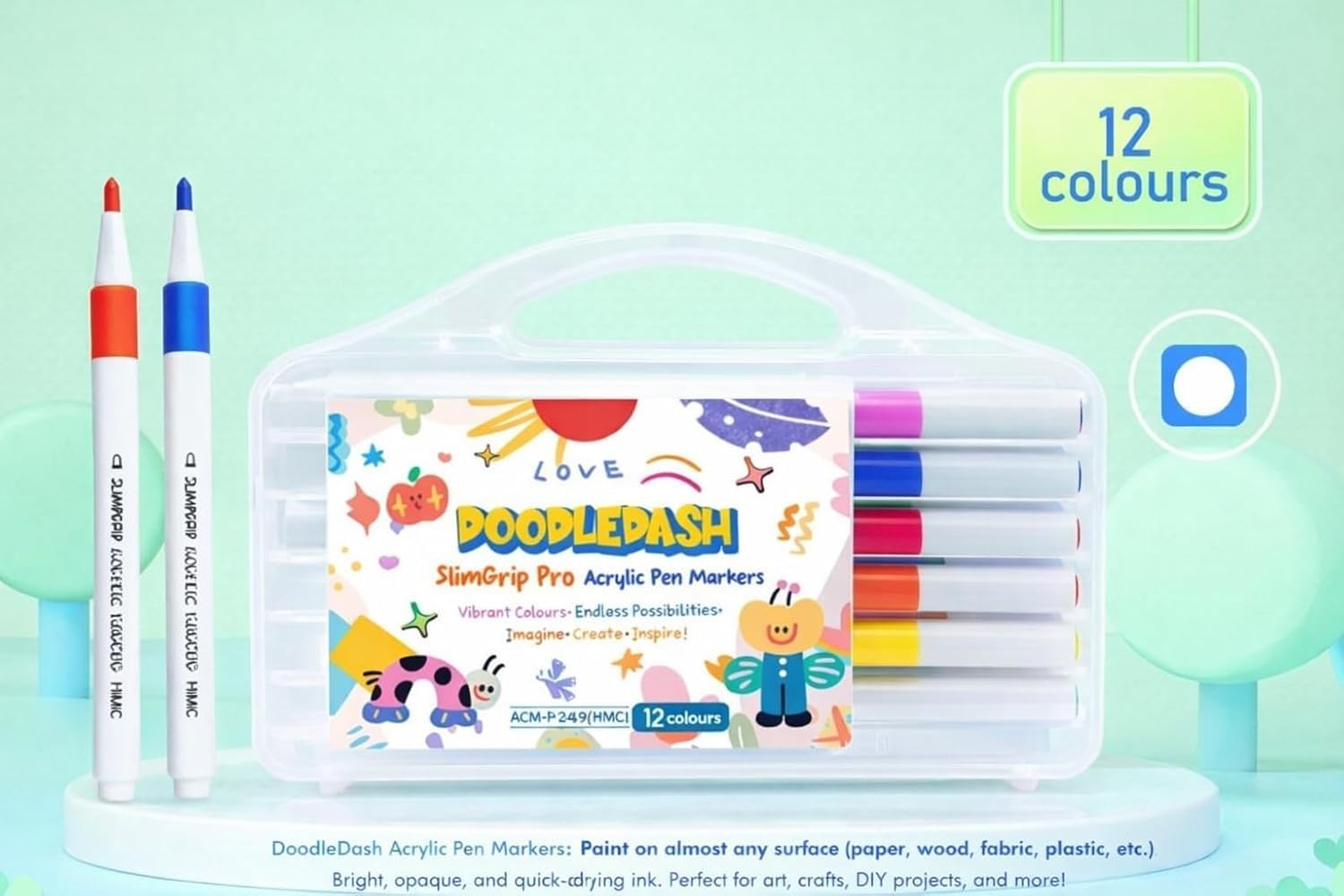 Acrylic Pen Marker (12 Colours)
