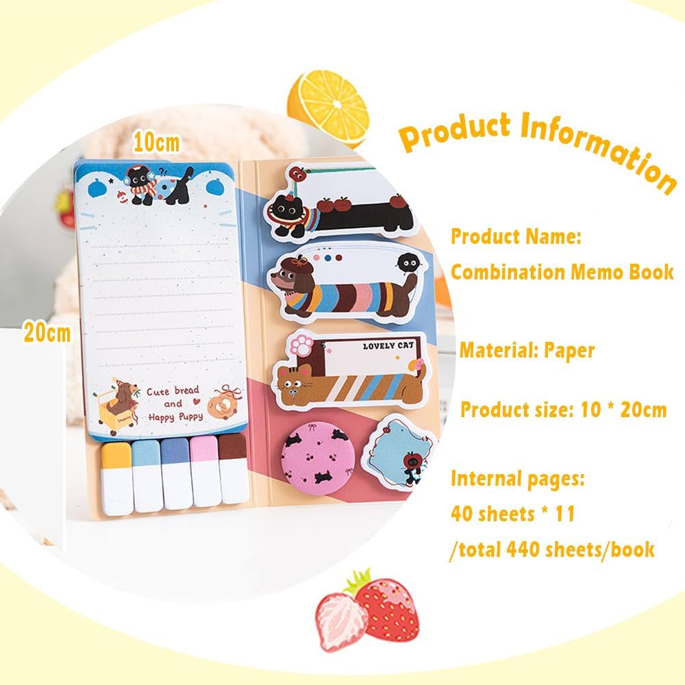 Cute Cat & Puppy Favourite Animal Memo Book 🐱🐶📒