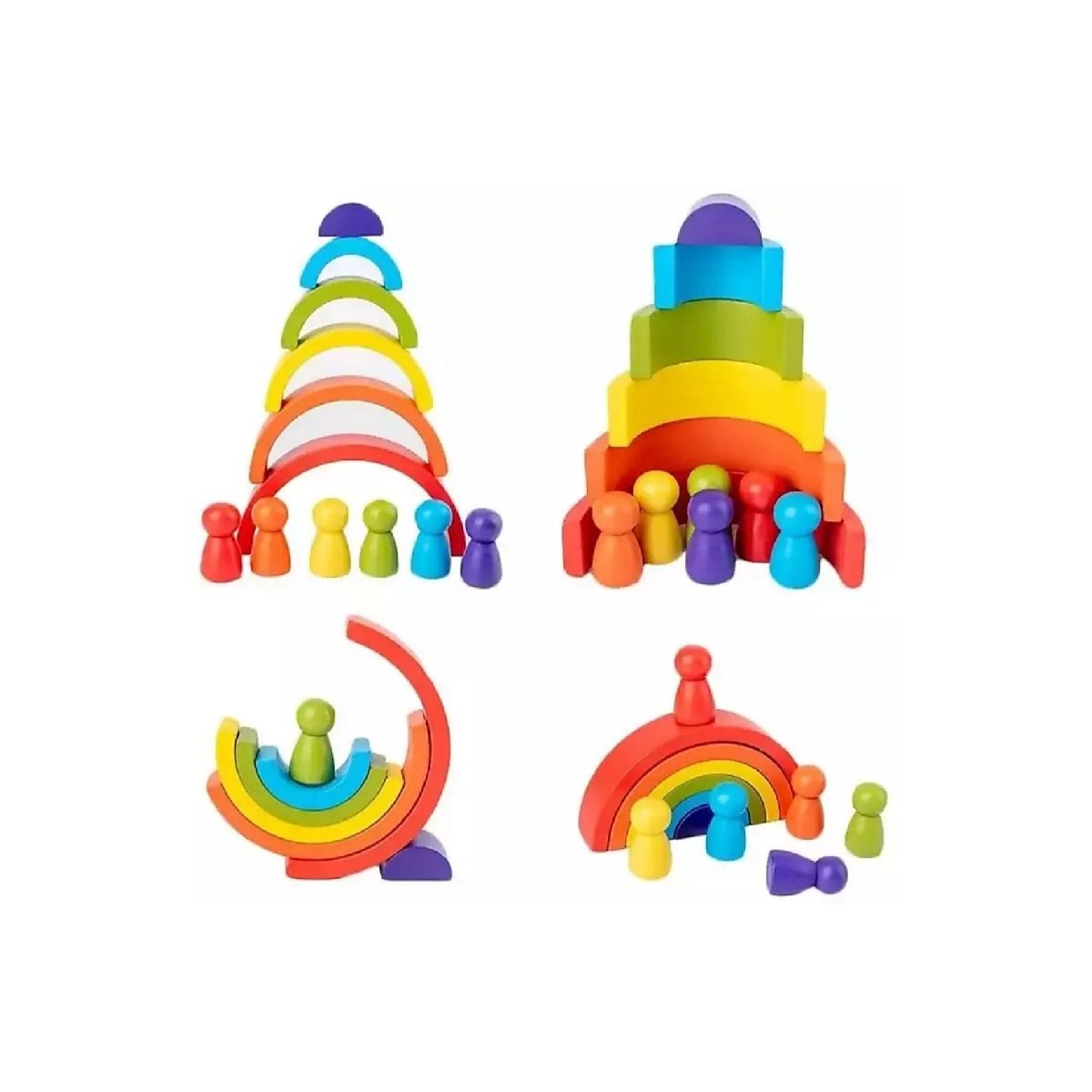 Rainbow stacker with dolls