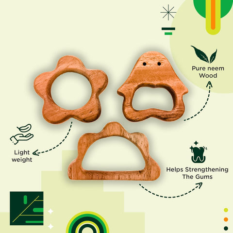 Organic Wooden Teether for 6 to 12 Months Baby