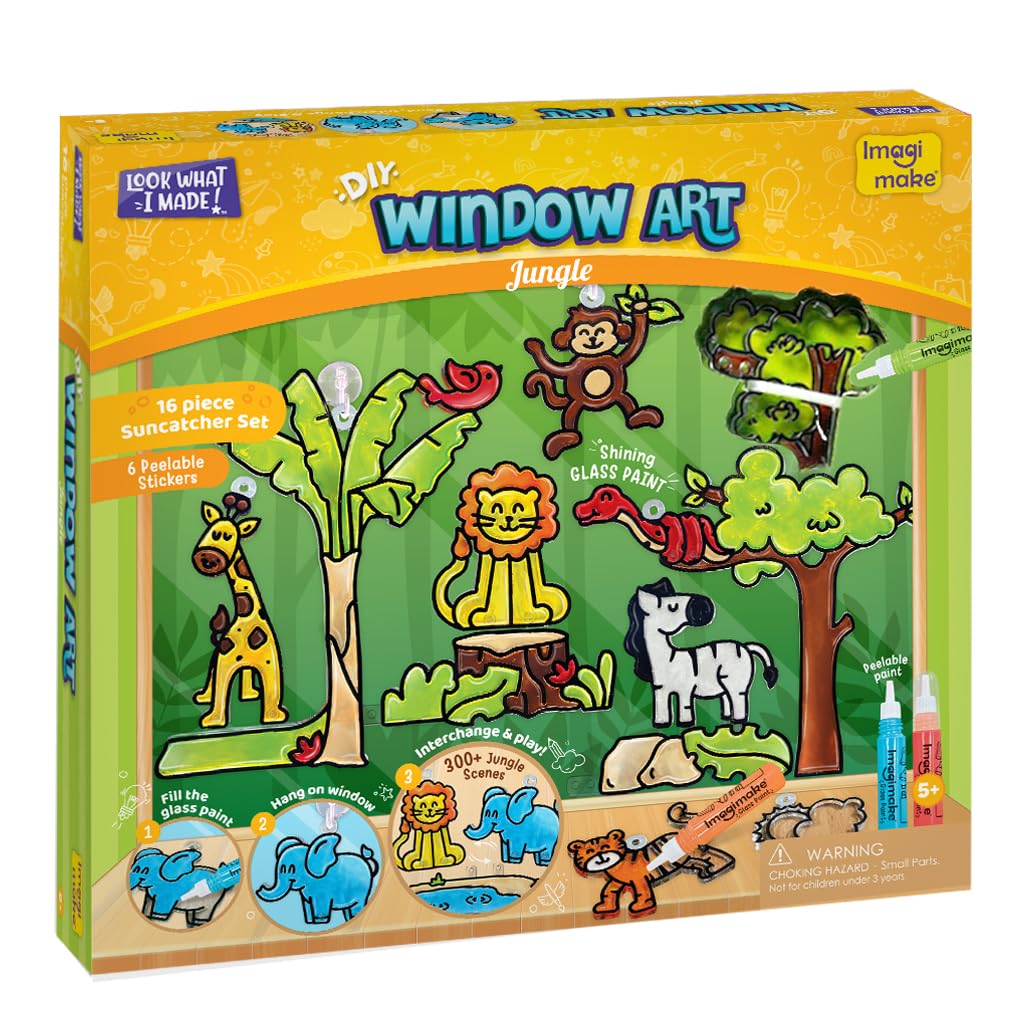 Window Art Jungle |  Art and Craft Glass Painting Kit