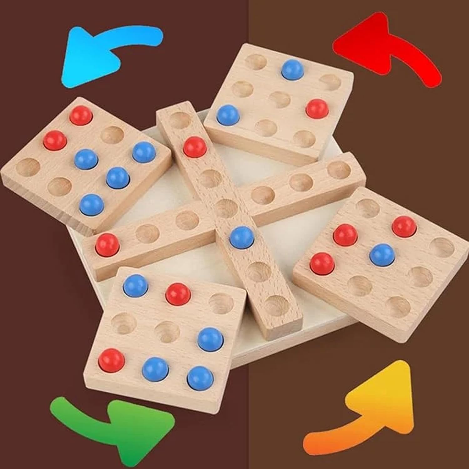 Wooden  Rotating Gobang Chess Puzzle Strategy Game for 2 Players