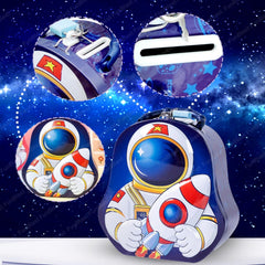 3D Astronaut Theme Piggy Bank in Metal