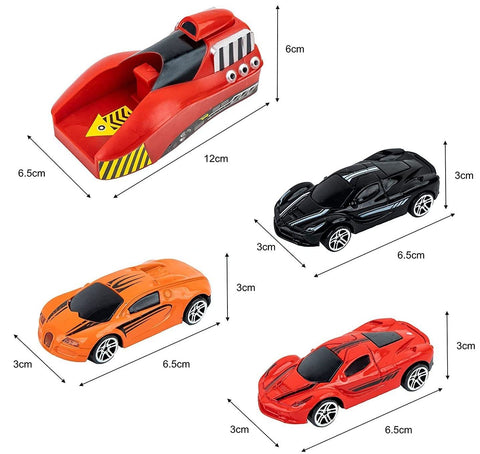 Rapid Launcher Cars Play Set Toys with 3 Die Cast Metal Stunt Cars for Kids