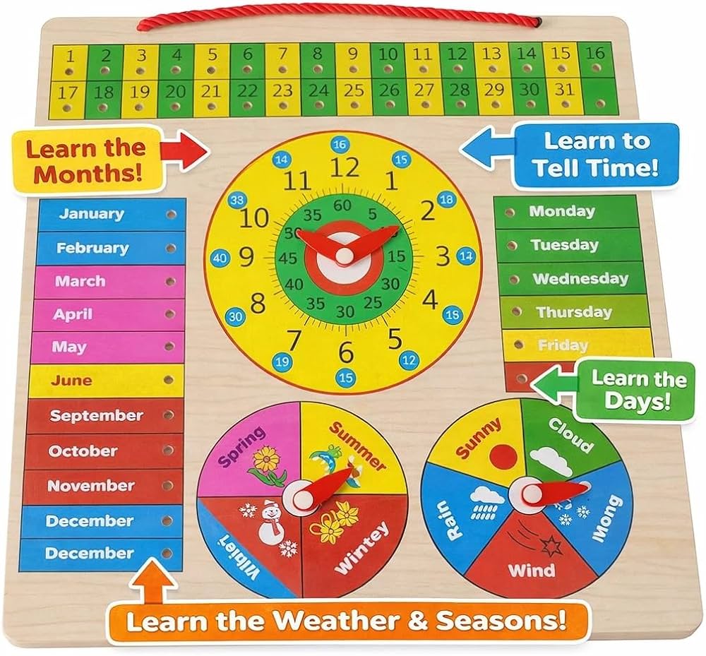 Wooden Calender Clock