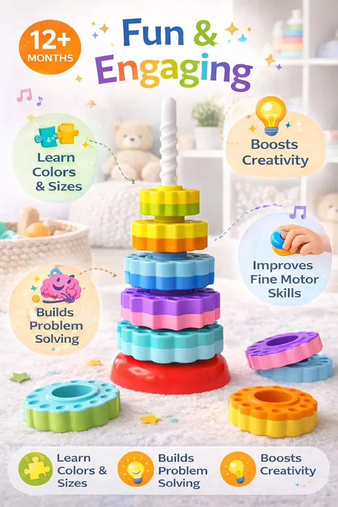 Rainbow Stacker Tower 🌈