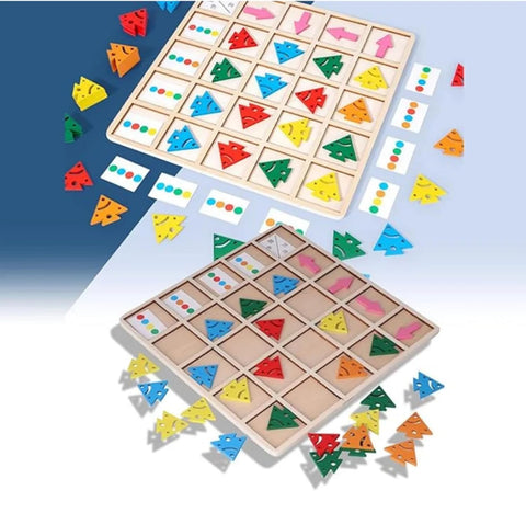 Direction Puzzle - Color, Direction Toys with Color Card Bottom Plate for Kids and Toddlers