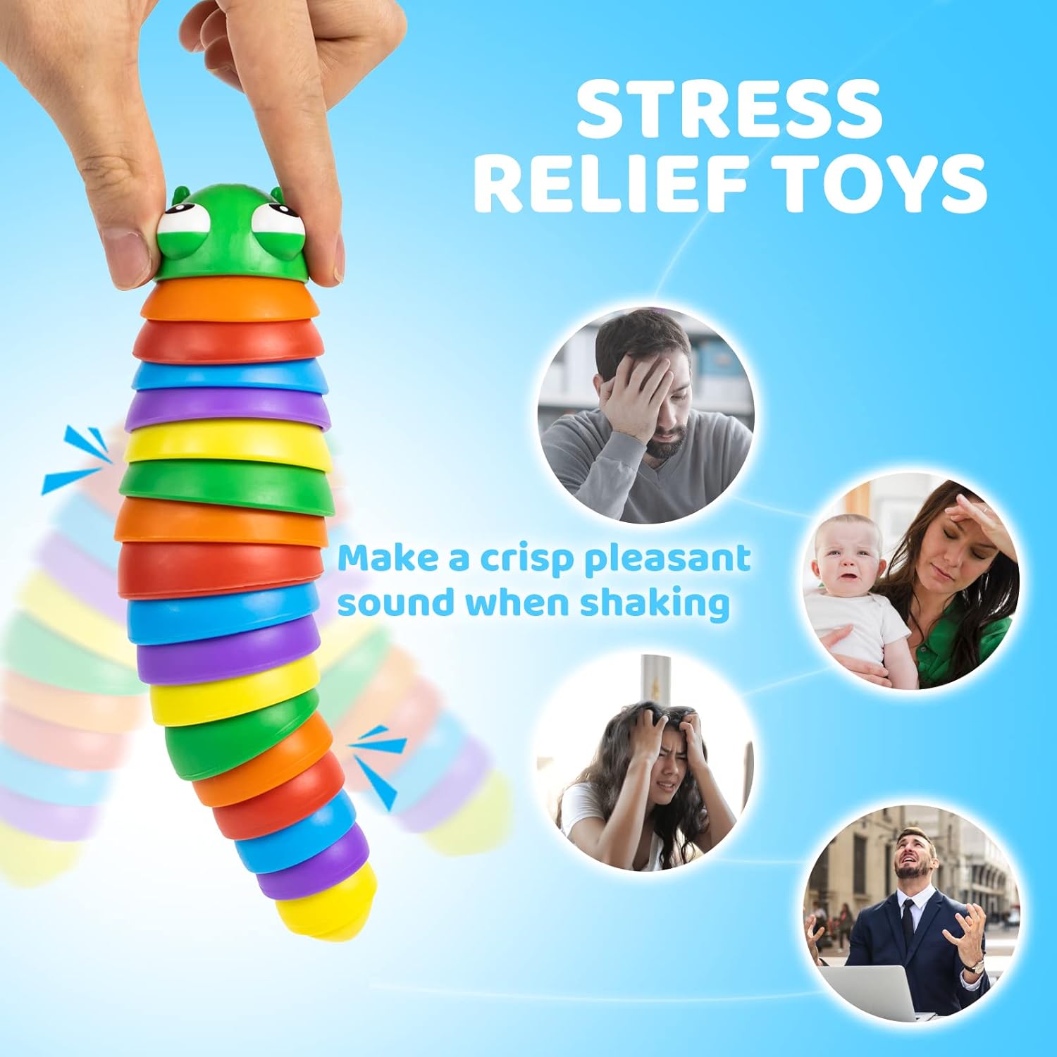 Sensory Rainbow caterpillar Twisted Toy