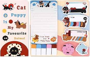 Cute Cat & Puppy Favourite Animal Memo Book 🐱🐶📒