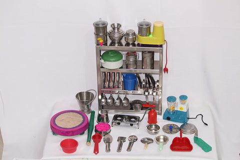 Miniature Stainless Steel Kitchen Set 41 pcs